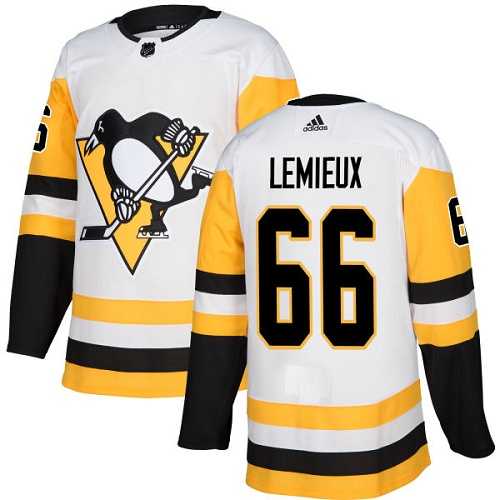 Youth Adidas Pittsburgh Penguins #66 Mario Lemieux White Road Authentic Stitched NHL Jersey