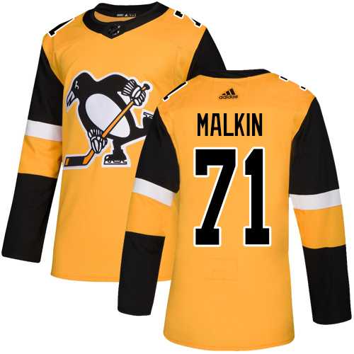 Youth Adidas Pittsburgh Penguins #71 Evgeni Malkin Gold Alternate Authentic Stitched NHL Jersey