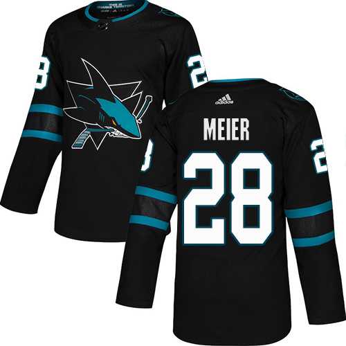 Youth Adidas San Jose Sharks #28 Timo Meier Black Alternate Authentic Stitched NHL Jersey