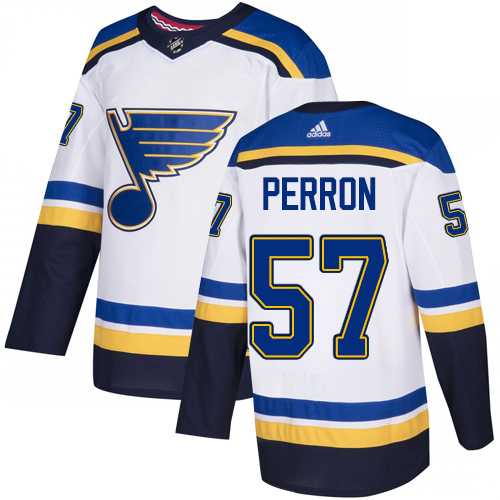 Youth Adidas St. Louis Blues #57 David Perron White Road Authentic Stitched NHL Jersey