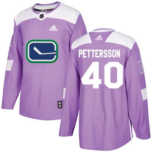 Youth Adidas Vancouver Canucks #40 Elias Pettersson Purple Authentic Fights Cancer Stitched NHL Jersey
