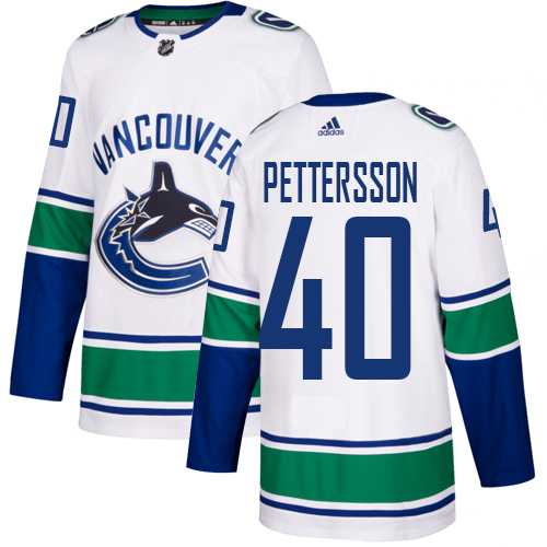 Youth Adidas Vancouver Canucks #40 Elias Pettersson White Road Authentic Stitched NHL Jersey