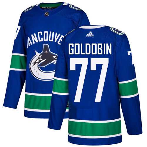 Youth Adidas Vancouver Canucks #77 Nikolay Goldobin Blue Home Authentic Stitched NHL Jersey