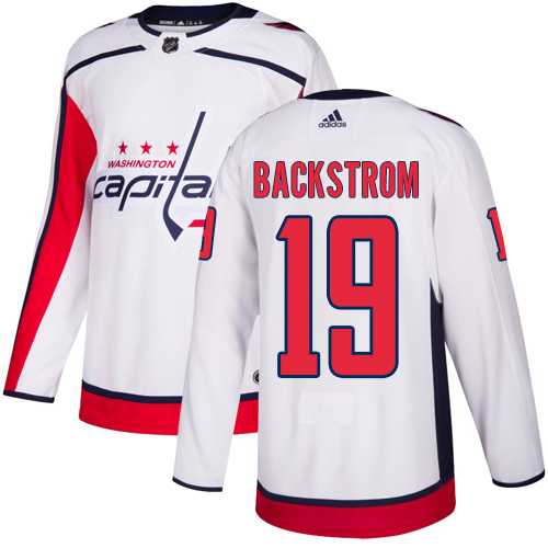 Youth Adidas Washington Capitals #19 Nicklas Backstrom White Road Authentic Stitched NHL Jersey