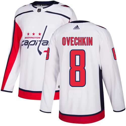 Youth Adidas Washington Capitals #8 Alex Ovechkin White Road Authentic Stitched NHL Jersey