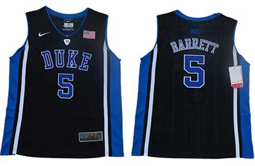 Youth Duke Blue Devils #5 R.J. Barrett Black Blue Basketball Elite Stitched NCAA Jersey