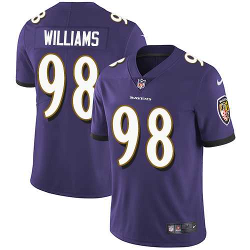 Youth Nike Baltimore Ravens #98 Brandon Williams Purple Team Color Stitched NFL Vapor Untouchable Limited Jersey