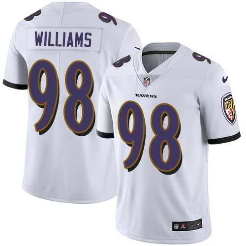Youth Nike Baltimore Ravens #98 Brandon Williams White Stitched NFL Vapor Untouchable Limited Jersey