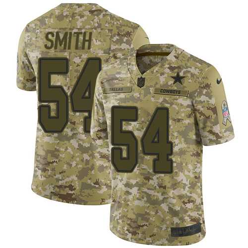 Youth Nike Dallas Cowboys #54 Jaylon Smith Camo Stitched NFL Limited 2018 Salute to Service Jersey