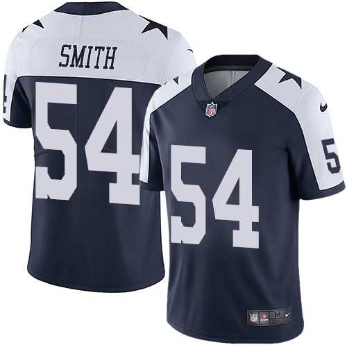 Youth Nike Dallas Cowboys #54 Jaylon Smith Navy Blue Thanksgiving Stitched NFL Vapor Untouchable Limited Throwback Jersey