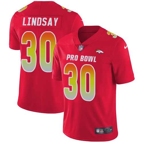 Youth Nike Denver Broncos #30 Phillip Lindsay Red Stitched NFL Limited AFC 2019 Pro Bowl Jersey