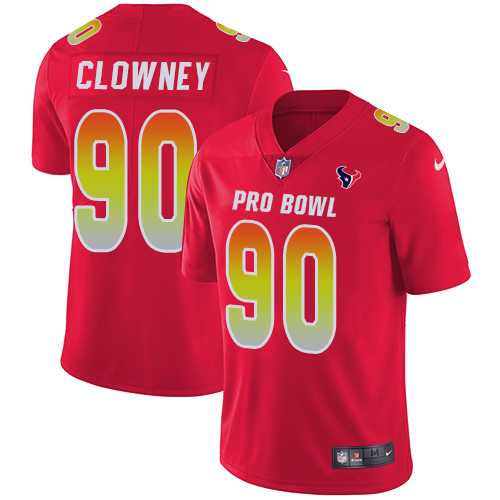 Youth Nike Houston Texans #90 Jadeveon Clowney Red Stitched NFL Limited AFC 2019 Pro Bowl Jersey
