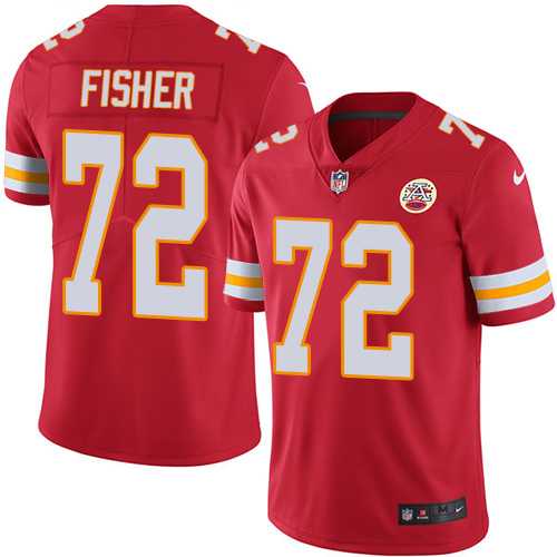 Youth Nike Kansas City Chiefs #72 Eric Fisher Red Team Color Stitched NFL Vapor Untouchable Limited Jersey