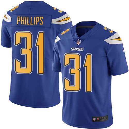 Youth Nike Los Angeles Chargers #31 Adrian Phillips Electric Blue Stitched NFL Limited Rush Jersey