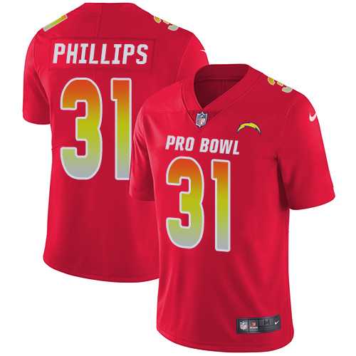 Youth Nike Los Angeles Chargers #31 Adrian Phillips Red Stitched NFL Limited AFC 2019 Pro Bowl Jersey