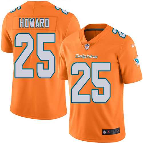 Youth Nike Miami Dolphins #25 Xavien Howard Orange Stitched NFL Limited Rush Jersey
