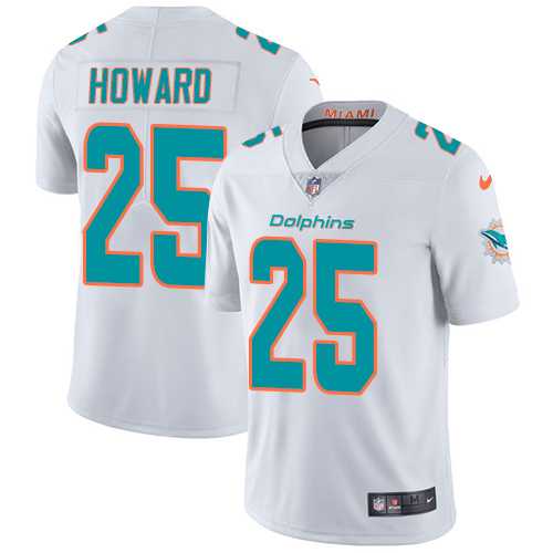 Youth Nike Miami Dolphins #25 Xavien Howard White Stitched NFL Vapor Untouchable Limited Jersey