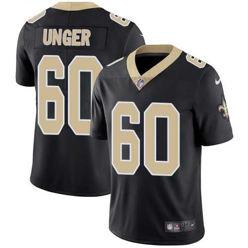 Youth Nike New Orleans Saints #60 Max Unger Black Team Color Stitched NFL Vapor Untouchable Limited Jersey