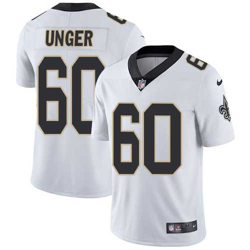 Youth Nike New Orleans Saints #60 Max Unger White Stitched NFL Vapor Untouchable Limited Jersey