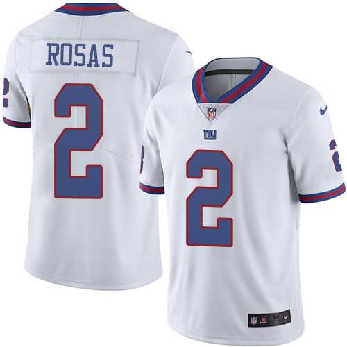 Youth Nike New York Giants #2 Aldrick Rosas White Stitched NFL Limited Rush Jersey