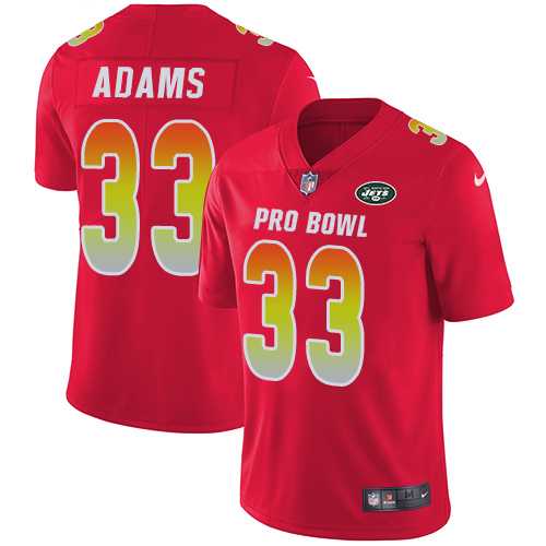 Youth Nike New York Jets #33 Jamal Adams Red Stitched NFL Limited AFC 2019 Pro Bowl Jersey