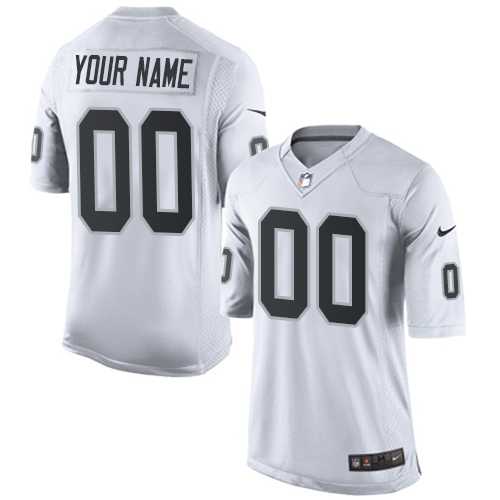 Youth Nike Oakland Raiders Customized White Road Stitched NFL Vapor Untouchable Limited Jersey