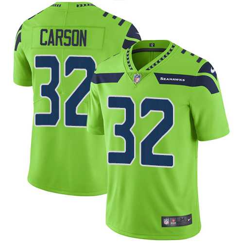 Youth Nike Seattle Seahawks #32 Chris Carson Green Stitched NFL Limited Rush Jersey