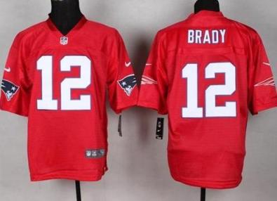 Nike New England Patriots #12 Tom Brady Red QB Practice NFL Jersey