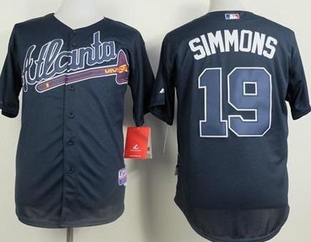 Atlanta Braves #19 Andrelton Simmons Blue Cool Base Stitched Baseball MLB Jersey