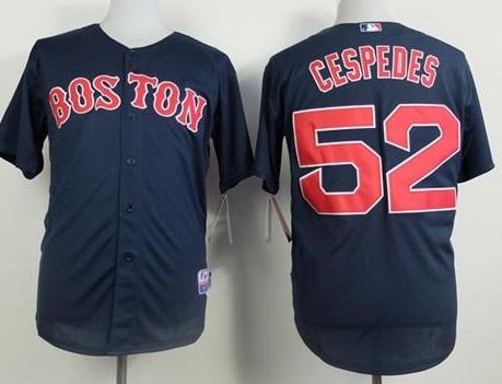 Boston Red Sox #52 Yoenis Cespedes Dark Blue Cool Base Stitched MLB Jersey