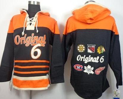 NHL Original 6 Teams Black Stitched Sawyer Hooded Sweatshirt NHL Original 6 Teams Black Stitched Sawyer Hooded Sweatshirt