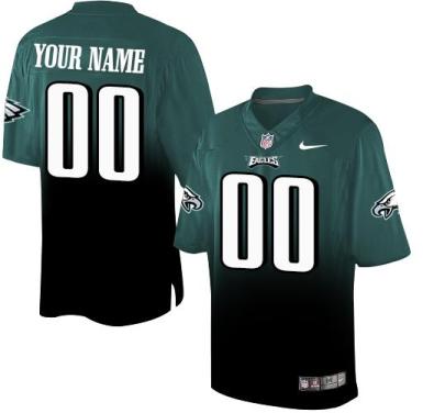Nike Philadelphia Eagles Customized Midnight Green Black Fadeaway Fashion Elite Stitched NFL Jersey