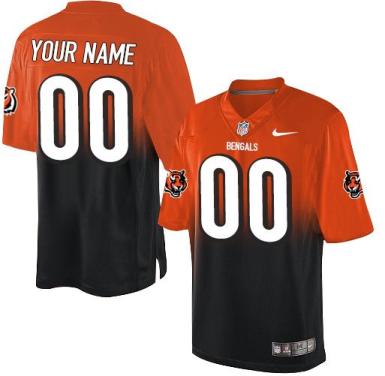 Nike Cincinnati Bengals Customized Orange Black Fadeaway Fashion Elite Stitched NFL Jersey