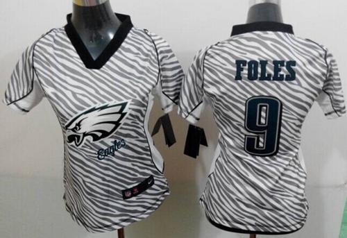 Women Nike Philadelphia Eagles #9 Nick Foles Zebra Stitched NFL Jersey