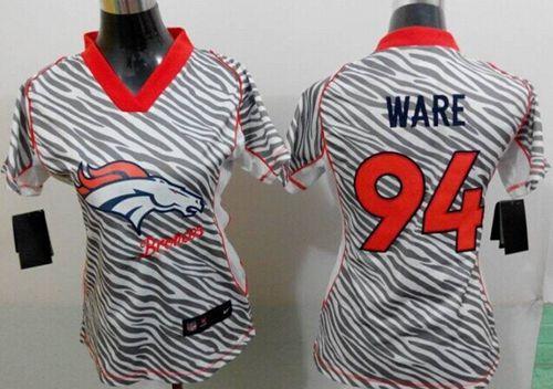 Women Nike Denver Broncos #94 DeMarcus Ware Zebra Stitched NFL Jersey