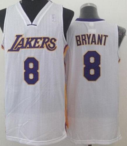 Los Angeles Lakers 8 Kobe Bryant White Revolution 30 NBA Jersey