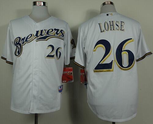 Milwaukee Brewers #26 Kyle Lohse White Cool Base Stitched MLB Jersey