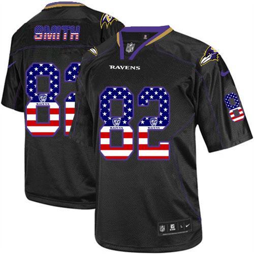 Nike Baltimore Ravens #82 Torrey Smith Black USA Flag Fashion Stitched Elite NFL Jerseys
