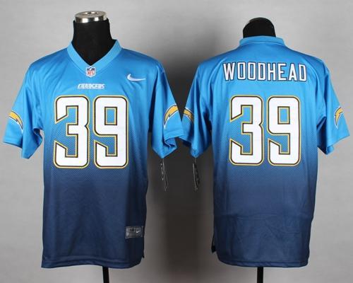 Nike San Diego Chargers #39 Danny Woodhead Blue Fadeaway Fashion Stitched NFL Elite Jersey