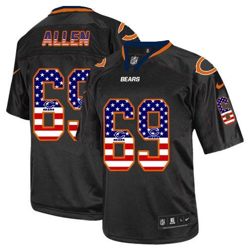 Nike Chicago Bears #69 Jared Allen Black Men's Stitched NFL Elite USA Flag Fashion Jersey