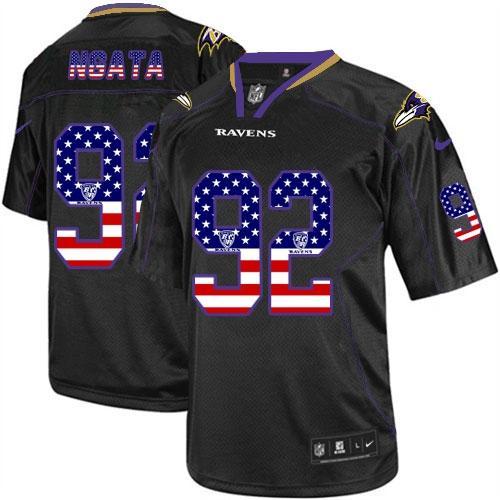 Nike Baltimore Ravens 92 Haloti Ngata Black USA Flag Fashion Stitched Elite NFL Jerseys