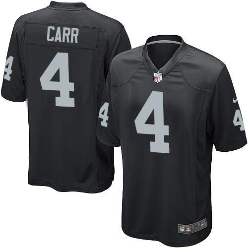 Nike Oakland Raiders 4 Derek Carr Black Team Color Stitched NFL Game Jersey