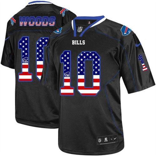 Nike Buffalo Bills #10 Robert Woods Black USA Flag Fashion Stitched Elite NFL Jerseys