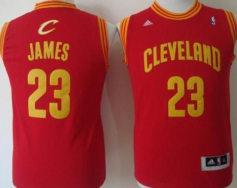 Youth Cleveland Cavaliers 23 LeBron James Red Stitched Revolution 30 Swingman NBA Jersey