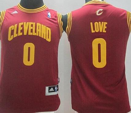 Youth Cleveland Cavaliers 0 Kevin Love Red Stitched Revolution 30 Swingman NBA Jersey