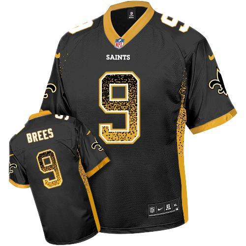 Youth Nike New Orleans Saints 9 Drew Brees Black Team Color Stitched Drift Fashion Elite NFL Jersey