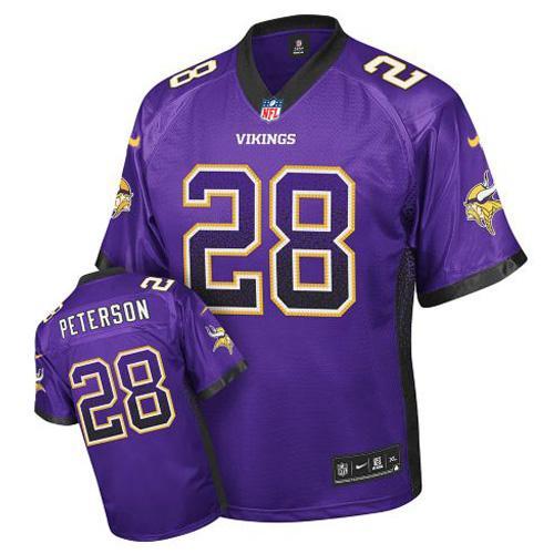 Youth Nike Minnesota Vikings 28 Adrian Peterson Purple Team Color Youth Stitched NFL Elite Drift Fashion Jersey