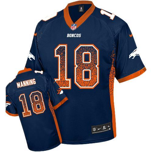 Youth Nike Denver Broncos #18 Peyton Manning Blue Stitched Drift Fashion Elite NFL Jersey