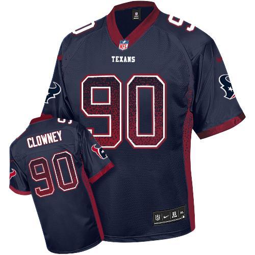 Youth Nike Houston Texans 90 Jadeveon Clowney Navy Blue Team Color Youth Stitched NFL Elite Drift Fashion Jersey