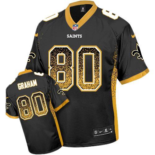Youth Nike New Orleans Saints 80 Jimmy Graham Black Team Color Stitched Drift Fashion Elite NFL Jersey